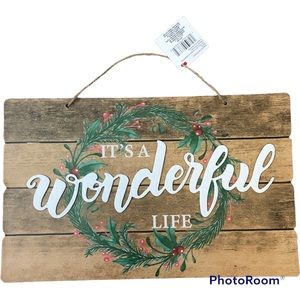 It’s A Wonderful Life Christmas Wall Hanging Decor Wreath Nwt